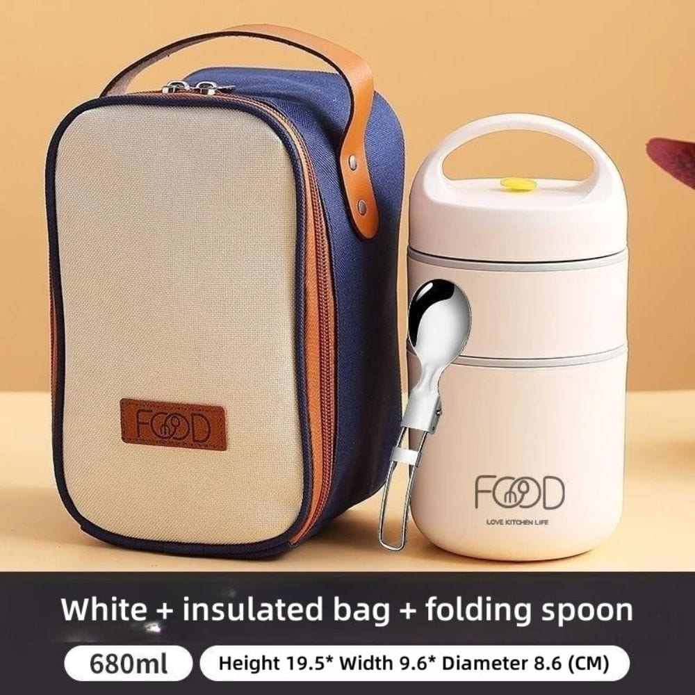 304 Stainless Steel Vacuum Thermal Lunch Box Insulated Lunch Bag Food Warmer Soup Cup Thermos Containers Bento Box for Students