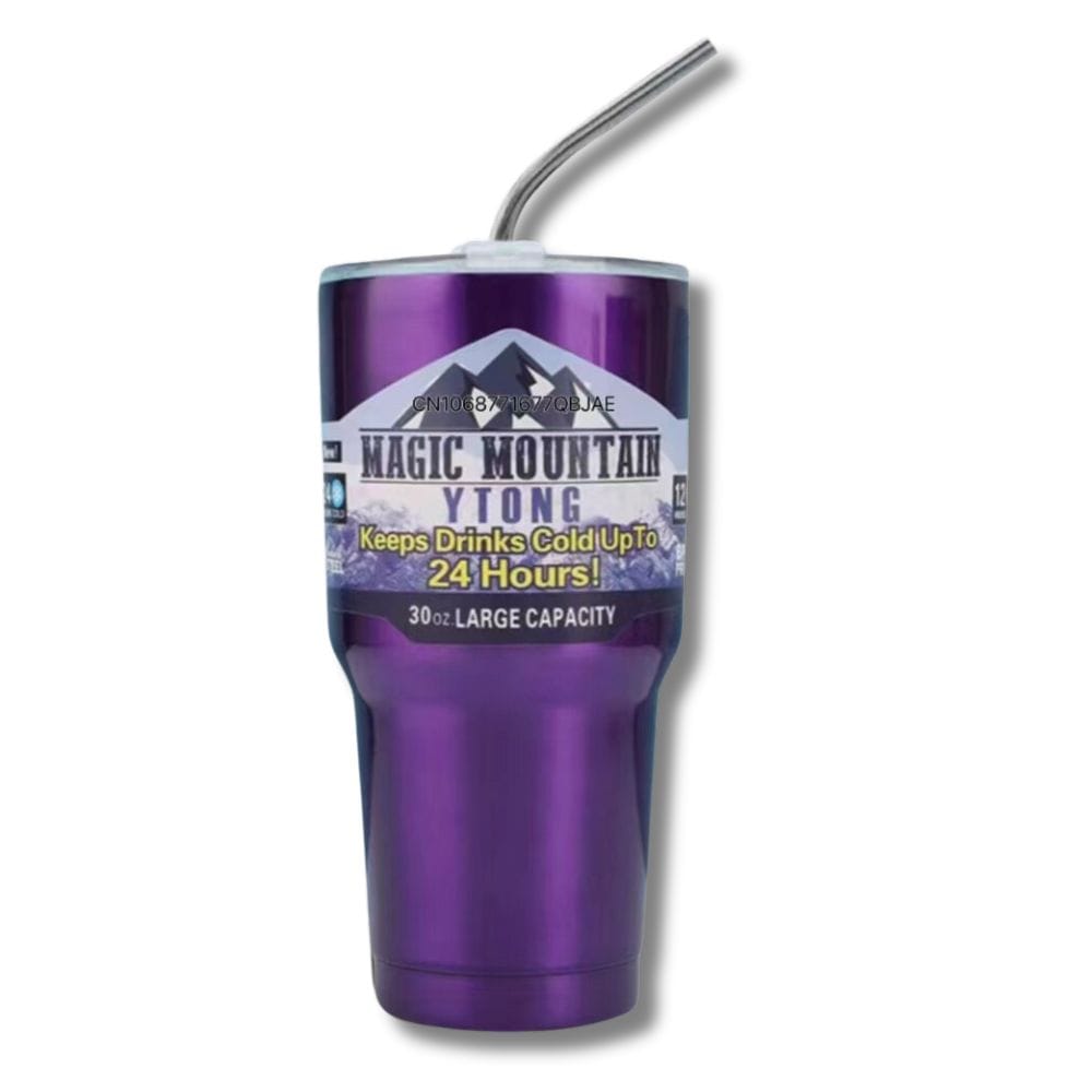 Gourde Café Isotherme Inox à Paille 30oz 900ml Purple with Straw-7