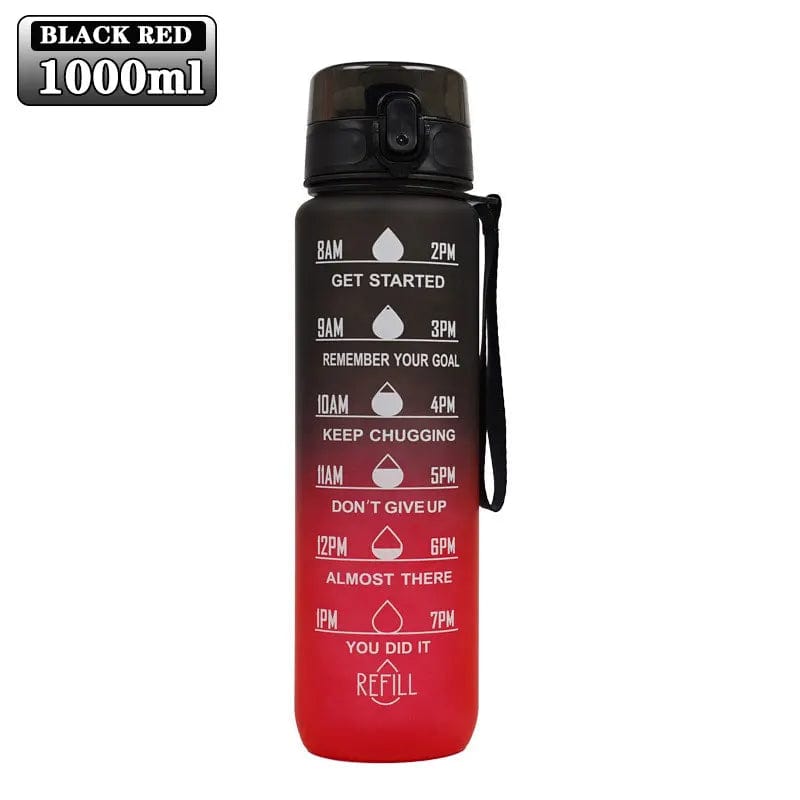 Gourde de Sport en Plastique Sans BPA 900/1000ml Black red / 900-1000ml