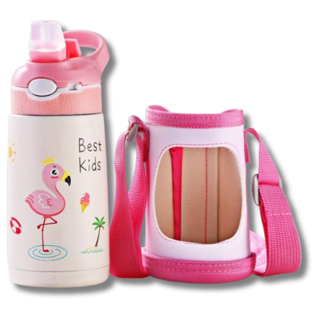 Gourde Isotherme Enfant Rose avec Sac 400ml Rose