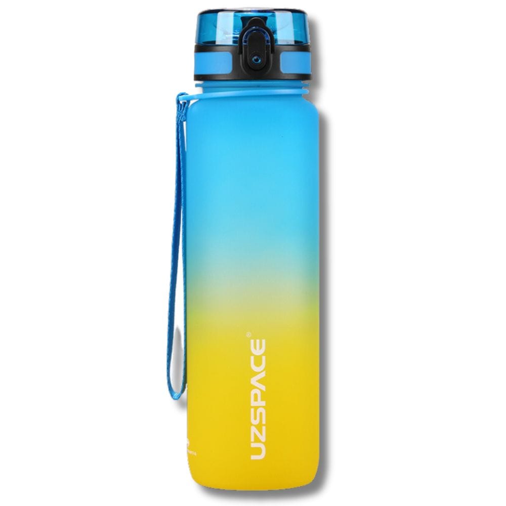 Gourde Sport avec Marqueur de Temps 1000ml Bleu et Jaune