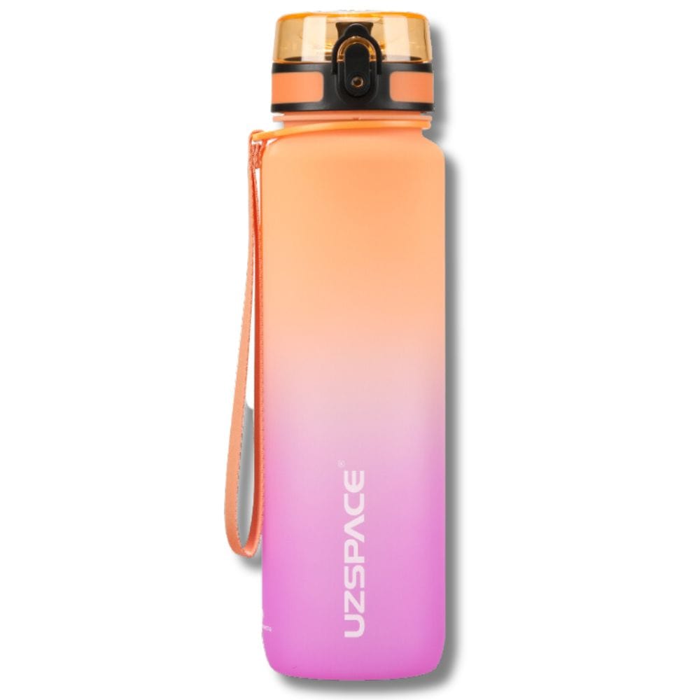 Gourde Sport avec Marqueur de Temps 1000ml Orange et Rose