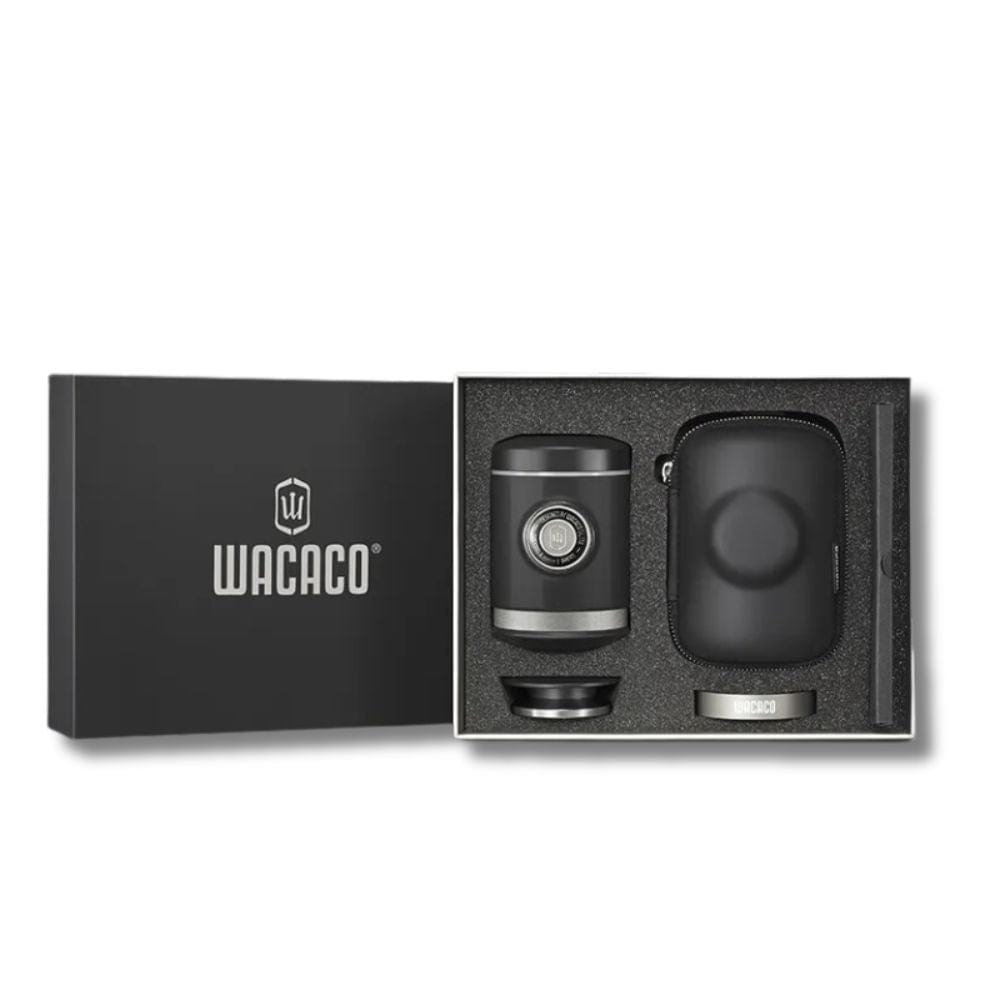 WACACO Picopresso Portable Espresso Maker Bundled with Protective Case, Specialty Coffee Machine, 18 Bar Pressure Travel Coffee Noir
